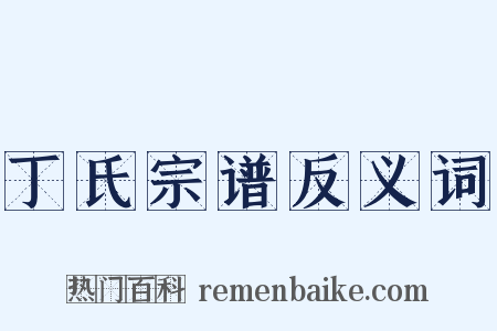 丁氏宗谱反义词是什么意思的图片